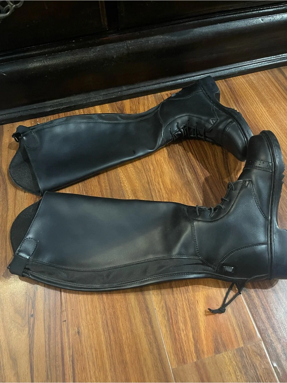 Kids Classic Black Lace-Up tuffrider Riding Boots